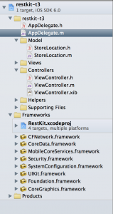 Example structure for restkit iOS app.