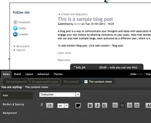 Editing CSS in Drupal Gardens
