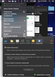 Desktop Docker Kubernetes Panel